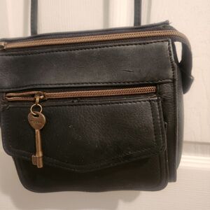 Fossil 1954 Crossbody Black Leather Purse